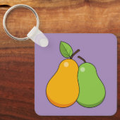 Gelbe und grüne Birnen Schlüsselanhänger (Vorderseite)
