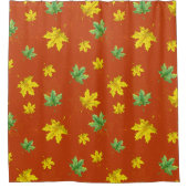 Gelbe und grüne Blätter im Herbst Duschvorhang (Vorderseite)
