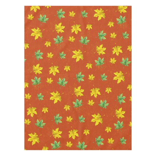 Gelbe und grüne Blätter im Herbst Tischdecke (Vorderseite)