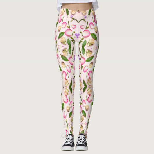 Gelbe und grüne Blätter Leggings (Vorderseite)