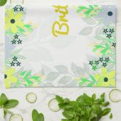 Gelbe und grüne Blume Handtuch (Gefaltet)