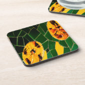 Gelbe und grüne Blume Mosaik Getränkeuntersetzer (Linke Seite)