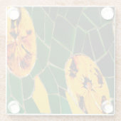 Gelbe und grüne Blume Mosaik Glasuntersetzer (Rückseite)