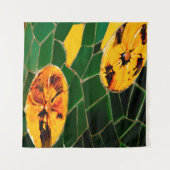 Gelbe und grüne Blume Mosaik Wandteppich (Vorderseite)