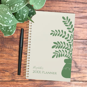 Gelbe und grüne Botanische Planer