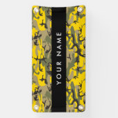Gelbe und grüne Camouflage Ihr Name personalisiere Banner (Vertikal)
