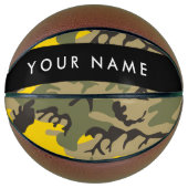 Gelbe und grüne Camouflage Ihr Name personalisiere Basketball (Vorderseite)