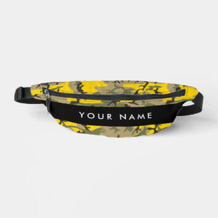 Gelbe und grüne Camouflage Ihr Name personalisiere Bauchtasche