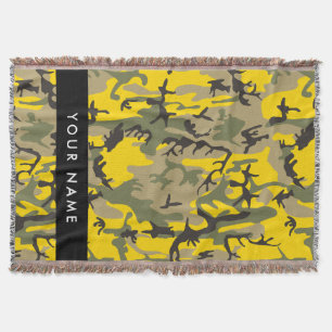 Gelbe und grüne Camouflage Ihr Name personalisiere Decke