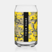 Gelbe und grüne Camouflage Ihr Name personalisiere Dosenglas (Vorderseite)