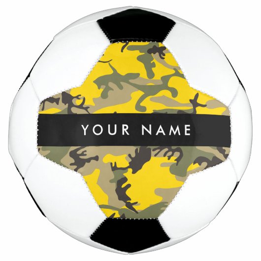 Gelbe und grüne Camouflage Ihr Name personalisiere Fußball (Vorderseite)