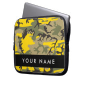Gelbe und grüne Camouflage Ihr Name personalisiere Laptopschutzhülle (Vorderseite Links)