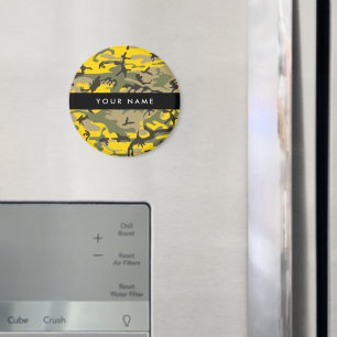 Gelbe und grüne Camouflage Ihr Name personalisiere Magnet