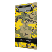 Gelbe und grüne Camouflage Ihr Name personalisiere Mini Klemmbrett (Gewinkelt2)