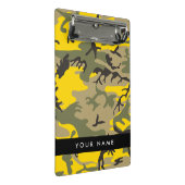 Gelbe und grüne Camouflage Ihr Name personalisiere Mini Klemmbrett (Schrägansicht)
