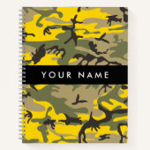 Gelbe und grüne Camouflage Ihr Name personalisiere Notizblock (Vorderseite)