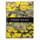 Gelbe und grüne Camouflage Ihr Name personalisiere Notizblock (Vorderseite)