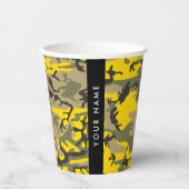 Gelbe und grüne Camouflage Ihr Name personalisiere Pappbecher (Vorderseite)