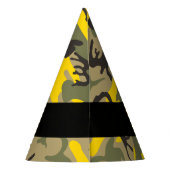 Gelbe und grüne Camouflage Ihr Name personalisiere Partyhütchen (Rückseite)