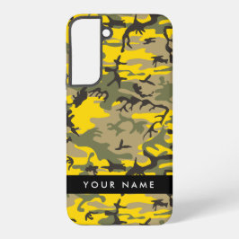 Gelbe und grüne Camouflage Ihr Name personalisiere Samsung Galaxy Hülle