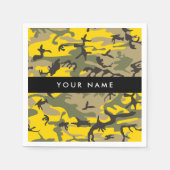 Gelbe und grüne Camouflage Ihr Name personalisiere Serviette (Vorderseite)