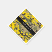 Gelbe und grüne Camouflage Ihr Name personalisiere Serviette (Ecke)