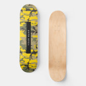 Gelbe und grüne Camouflage Ihr Name personalisiere Skateboard (Vorderseite)