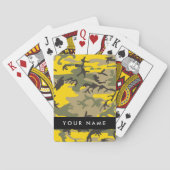 Gelbe und grüne Camouflage Ihr Name personalisiere Spielkarten (Rückseite)