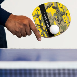 Gelbe und grüne Camouflage Ihr Name personalisiere Tischtennis Schläger