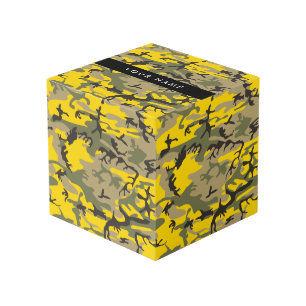 Gelbe und grüne Camouflage Ihr Name personalisiere Würfel