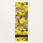 Gelbe und grüne Camouflage Ihr Name personalisiere Yogamatte (Rückseite)