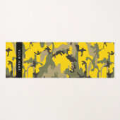 Gelbe und grüne Camouflage Ihr Name personalisiere Yogamatte (Vorderseite (Horizontal))