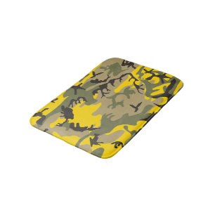 Gelbe und grüne Camouflage, Militär, Armee Badematte
