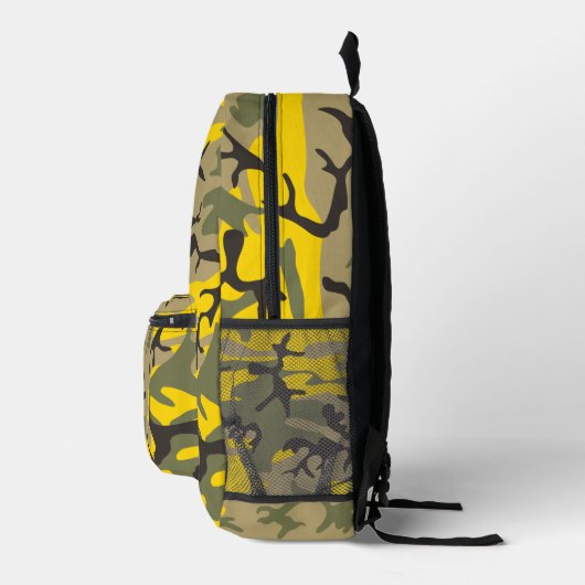 Gelbe und grüne Camouflage, Militär, Armee Bedruckter Rucksack (Rechts)