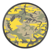 Gelbe und grüne Camouflage, Militär, Armee Eishockey Puck (Vorderseite)