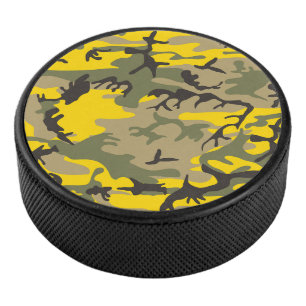 Gelbe und grüne Camouflage, Militär, Armee Eishockey Puck