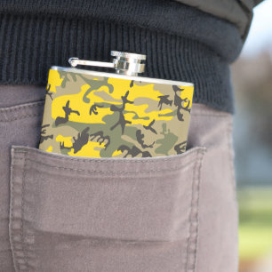Gelbe und grüne Camouflage, Militär, Armee Flachmann