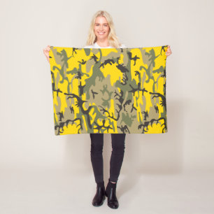 Gelbe und grüne Camouflage, Militär, Armee Fleecedecke
