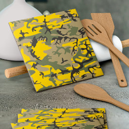 Gelbe und grüne Camouflage, Militär, Armee Fliese