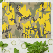 Gelbe und grüne Camouflage, Militär, Armee Geschirrtuch (Gefaltet)