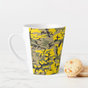 Gelbe und grüne Camouflage, Militär, Armee Milchtasse