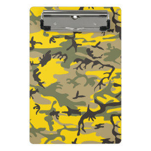 Gelbe und grüne Camouflage, Militär, Armee Mini Klemmbrett