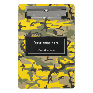 Gelbe und grüne Camouflage, Militär, Armee Mini Klemmbrett