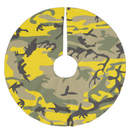 Gelbe und grüne Camouflage, Militär, Armee Polyester Weihnachtsbaumdecke