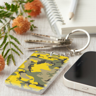 Gelbe und grüne Camouflage, Militär, Armee Schlüsselanhänger