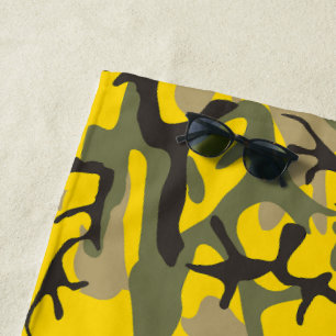 Gelbe und grüne Camouflage, Militär, Armee Strandtuch