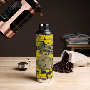 Gelbe und grüne Camouflage, Militär, Armee Trinkflasche