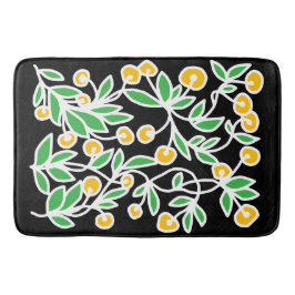 Gelbe und grüne Doodle Badematte