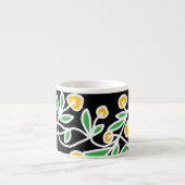 Gelbe und grüne Doodle Espressotasse (Vorderseite)