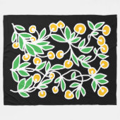 Gelbe und grüne Doodle Fleecedecke (Vorderseite (Horizontal))